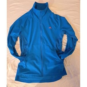Adidas Climalite  Jacket Womens Medium Royal Blue Full Zip Thumbhole Performance